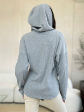 Load image into Gallery viewer, Culture Code Full Size Ribbed Zip Up Drawstring Hooded Jacket