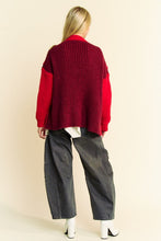 Load image into Gallery viewer, Davi & Dani Cable-Knit Color Block Open Front Cardigan