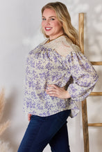 Load image into Gallery viewer, Hailey & Co Full Size Lace Detail Printed Blouse