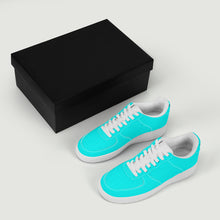 Load image into Gallery viewer, Ti Amo I love you - Exclusive Brand  - Aqua / Cyan - Skeleton Hands with Heart - Low Top Unisex Sneakers