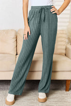 Load image into Gallery viewer, Basic Bae Full Size Ribbed Drawstring Hood Top and Straight Pants Set Ti Amo I love you