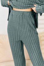 Load image into Gallery viewer, Basic Bae Full Size Ribbed Drawstring Hood Top and Straight Pants Set Ti Amo I love you