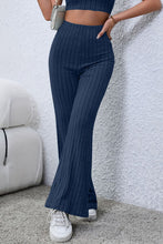 Load image into Gallery viewer, Basic Bae Full Size Ribbed High Waist Flare Pants Ti Amo I love you