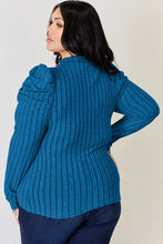 Load image into Gallery viewer, Basic Bae Full Size Ribbed Mock Neck Puff Sleeve T-Shirt Ti Amo I love you