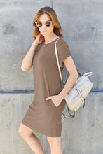 Load image into Gallery viewer, Basic Bae Full Size Round Neck Short Sleeve Dress with Pockets Ti Amo I love you