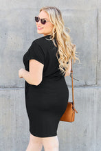 Load image into Gallery viewer, Basic Bae Full Size Round Neck Short Sleeve Dress with Pockets Ti Amo I love you