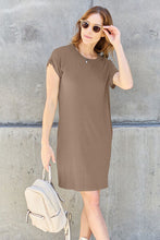 Load image into Gallery viewer, Basic Bae Full Size Round Neck Short Sleeve Dress with Pockets Ti Amo I love you