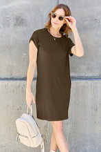 Load image into Gallery viewer, Basic Bae Full Size Round Neck Short Sleeve Dress with Pockets Ti Amo I love you