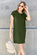 Load image into Gallery viewer, Basic Bae Full Size Round Neck Short Sleeve Dress with Pockets Ti Amo I love you
