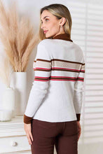 Load image into Gallery viewer, Basic Bae Striped Collared Neck Rib-Knit Top Ti Amo I love you