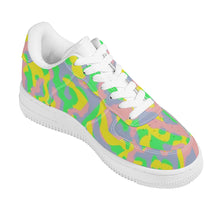 Load image into Gallery viewer, Ti Amo I love you - Exclusive Brand - Pear Yellow Cadet Blue, Can Can, Pastel Green Camouflage - Low Top Unisex Sneaker