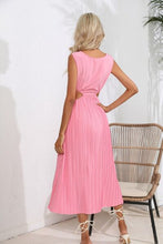 Load image into Gallery viewer, Cutout Ruched Round Neck Tank Dress Ti Amo I love you