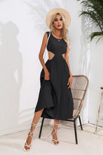 Load image into Gallery viewer, Cutout Ruched Round Neck Tank Dress Ti Amo I love you