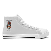 Load image into Gallery viewer, Ti Amo I love you - Exclusive Brand - Alto Gray - Mama Skeleton - CREEP IT REAL - High-Top Canvas Shoes - White Soles