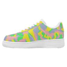 Load image into Gallery viewer, Ti Amo I love you - Exclusive Brand - Pear Yellow Cadet Blue, Can Can, Pastel Green Camouflage - Low Top Unisex Sneaker
