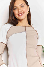 Load image into Gallery viewer, Double Take Color Block Exposed Seam Top Ti Amo I love you