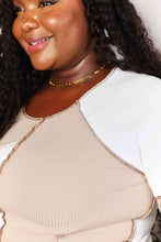 Load image into Gallery viewer, Double Take Color Block Exposed Seam Top Ti Amo I love you