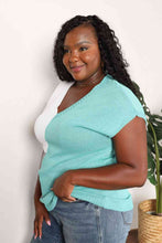 Load image into Gallery viewer, Double Take Color Block V-Neck Knit Top Ti Amo I love you