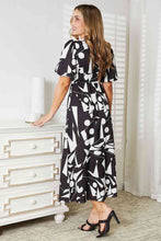 Load image into Gallery viewer, Double Take Printed Surplice Balloon Sleeve Dress Ti Amo I love you