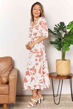Load image into Gallery viewer, Double Take Printed Surplice Balloon Sleeve Dress Ti Amo I love you