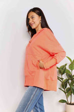 Load image into Gallery viewer, Double Take Quarter-Snap Dropped Shoulder Hoodie Ti Amo I love you