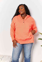 Load image into Gallery viewer, Double Take Quarter-Snap Dropped Shoulder Hoodie Ti Amo I love you