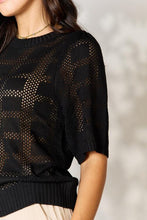 Load image into Gallery viewer, Double Take Ribbed Trim Round Neck Knit Top Ti Amo I love you