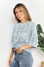 Load image into Gallery viewer, Double Take Ribbed Trim Round Neck Knit Top Ti Amo I love you