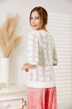 Load image into Gallery viewer, Double Take Ribbed Trim Round Neck Knit Top Ti Amo I love you