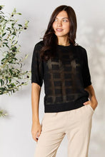 Load image into Gallery viewer, Double Take Ribbed Trim Round Neck Knit Top Ti Amo I love you