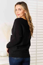 Load image into Gallery viewer, Double Take Sequin Graphic Dolman Sleeve Knit Top Ti Amo I love you