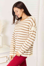 Load image into Gallery viewer, Double Take Striped Boat Neck Sweater Ti Amo I love you