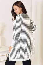 Load image into Gallery viewer, Double Take Striped Open Front Longline Cardigan Ti Amo I love you