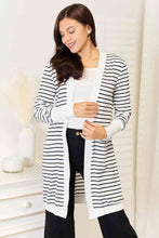 Load image into Gallery viewer, Double Take Striped Open Front Longline Cardigan Ti Amo I love you