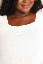 Load image into Gallery viewer, Double Take Swiss Dot Puff Sleeve Square Neck Blouse Ti Amo I love you