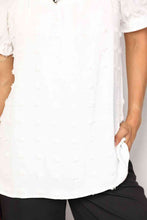 Load image into Gallery viewer, Double Take Swiss Dot Puff Sleeve Square Neck Blouse Ti Amo I love you