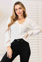 Load image into Gallery viewer, Double Take V-Neck Dropped Shoulder Blouse Ti Amo I love you