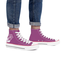 Load image into Gallery viewer, Ti Amo I love you - Exclusive Brand - Cannon Pink - White Daisy - High Top Canvas Shoes - White  Soles
