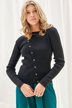 Load image into Gallery viewer, Faith Apparel Button Up Long Sleeve Knit Top Ti Amo I love you