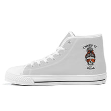Load image into Gallery viewer, Ti Amo I love you - Exclusive Brand - Alto Gray - Mama Skeleton - CREEP IT REAL - High-Top Canvas Shoes - White Soles
