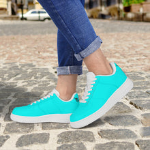 Load image into Gallery viewer, Ti Amo I love you - Exclusive Brand  - Aqua / Cyan - Skeleton Hands with Heart - Low Top Unisex Sneakers