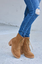 Load image into Gallery viewer, Forever Link Lace-Up Zipper Detail Block Heel Boots Ti Amo I love you
