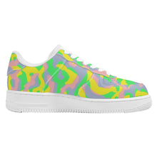 Load image into Gallery viewer, Ti Amo I love you - Exclusive Brand - Pear Yellow Cadet Blue, Can Can, Pastel Green Camouflage - Low Top Unisex Sneaker