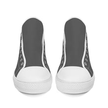 Load image into Gallery viewer, Ti Amo I love you - Exclusive Brand - Davy's Grey - Mama Skeleton - CREEP IT REAL - High-Top Canvas Shoes - White Soles