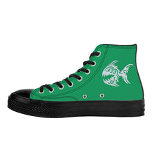 Load image into Gallery viewer, Ti Amo I love you - Exclusive Brand - Shamrock Green - Angry Fish - High Top Canvas Shoes - Black  Soles