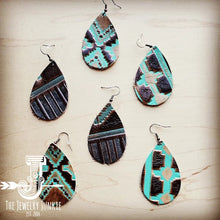 Load image into Gallery viewer, Large Teardrop Earrings in Navajo Ti Amo I love you
