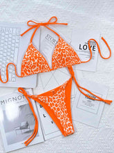 Load image into Gallery viewer, Leopard Print Halter Neck Tie Side Bikini Set Ti Amo I love you