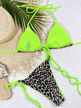Load image into Gallery viewer, Leopard Print Halter Neck Tie Side Bikini Set Ti Amo I love you