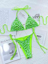 Load image into Gallery viewer, Leopard Print Halter Neck Tie Side Bikini Set Ti Amo I love you