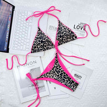 Load image into Gallery viewer, Leopard Print Halter Neck Tie Side Bikini Set Ti Amo I love you